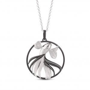 Koi Model-2 Siyah Balık Tasarımlı Kolye