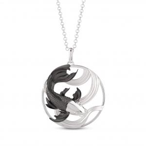 Koi Model-1 Siyah Balık Tasarımlı Kolye