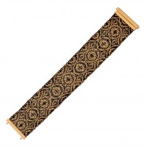 Silk Road Örgü Tasarımlı Klipsli Altın Renkli Gümüş Bileklik