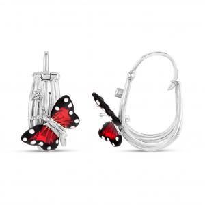Monarch Butterfly MBHE0006-CZ Gümüş Küpe