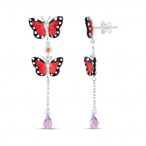 Monarch Butterfly Model-8 Gümüş Küpe