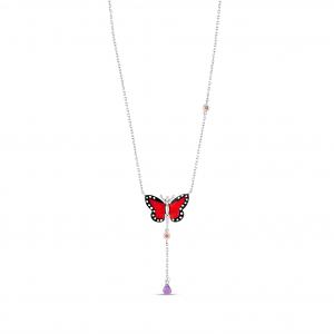 Monarch Butterfly Model-9 Gümüş Kolye